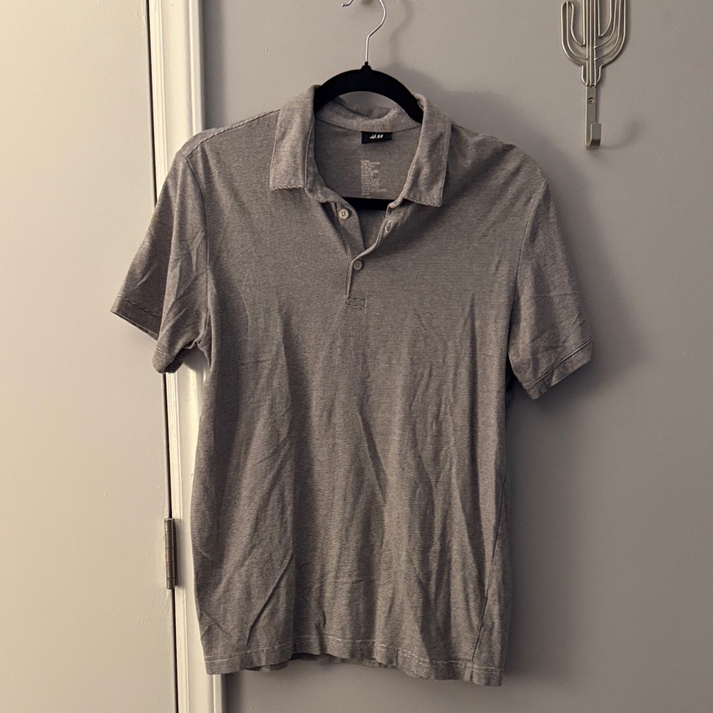 H&M Heather Gray Polo Shirt